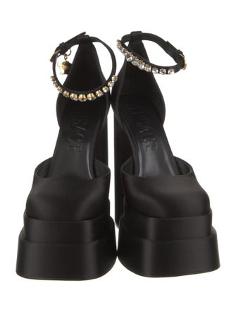 Versace Medusa Insignia Satin D'Orsay Pumps