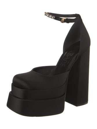 Versace Medusa Insignia Satin D'Orsay Pumps