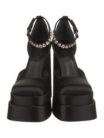 Versace Medusa Insignia Satin D'Orsay Pumps