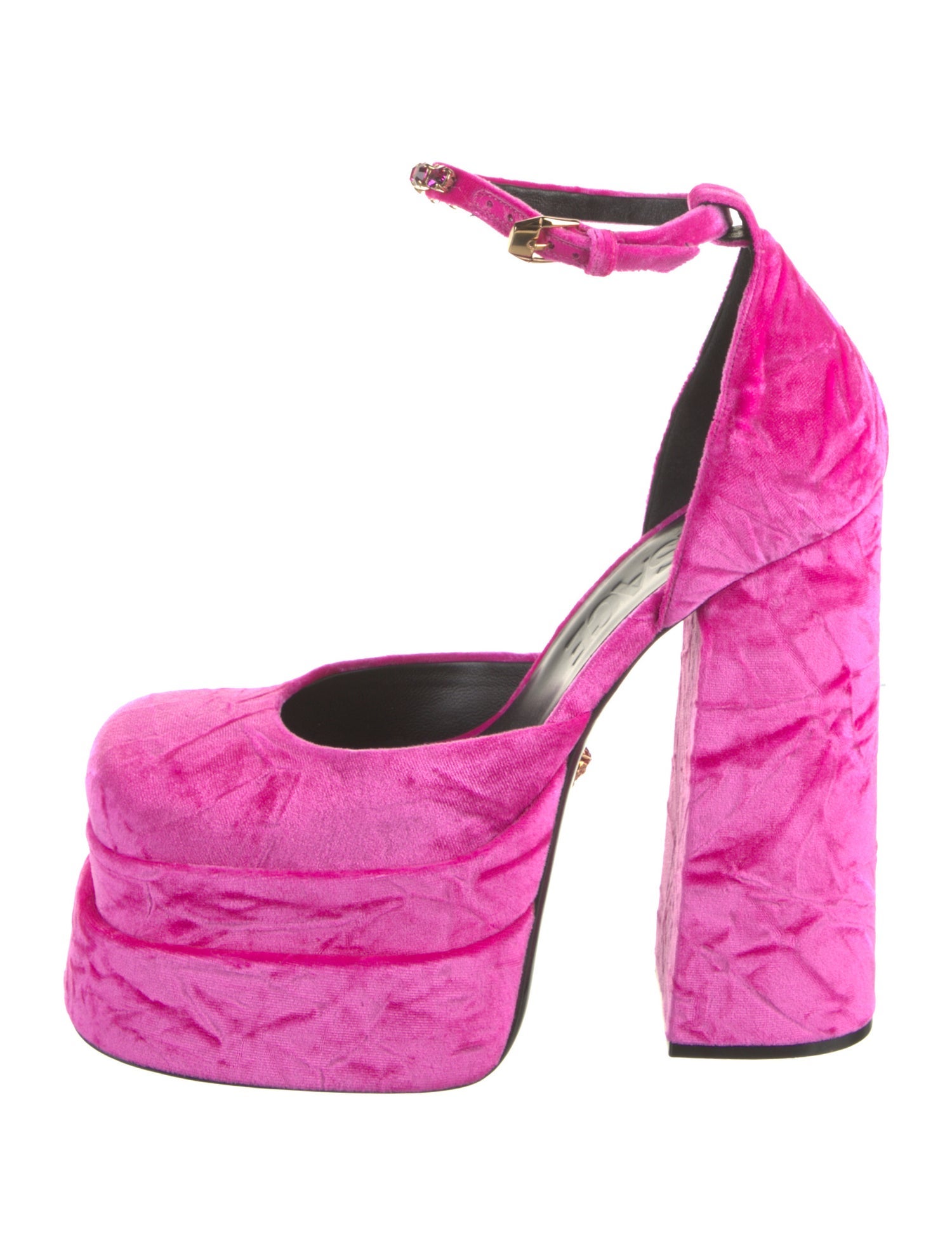 Versace Medusa Insignia Velvet D'Orsay Pumps