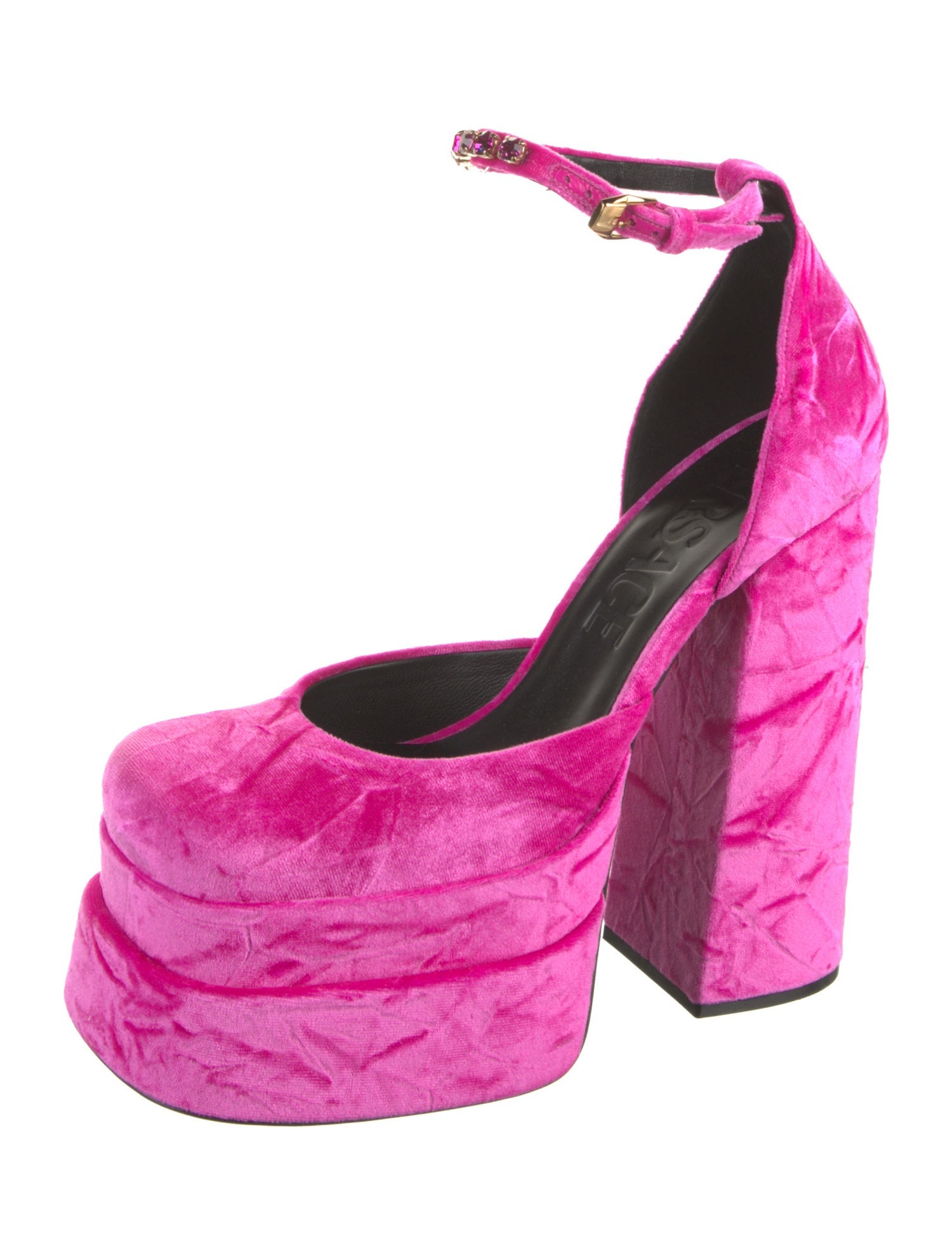 Versace Medusa Insignia Velvet D'Orsay Pumps