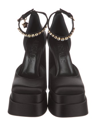 Versace Medusa Insignia Satin D'Orsay Pumps
