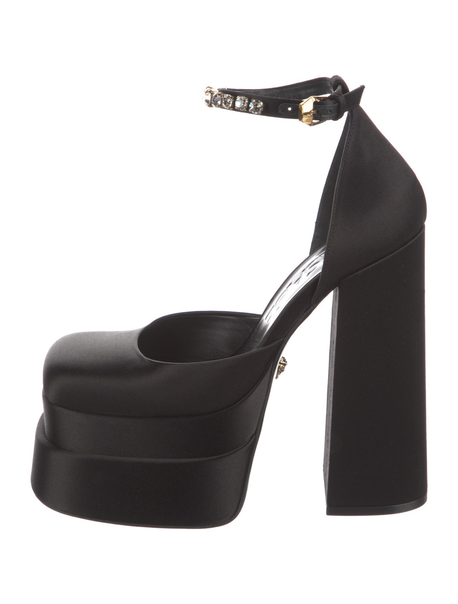 Versace Medusa Insignia Satin D'Orsay Pumps