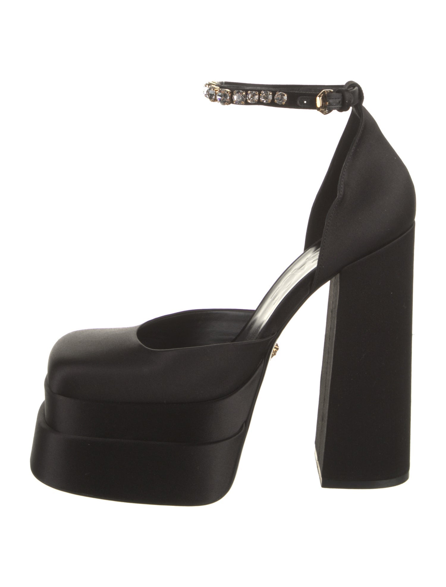 Versace Medusa Insignia Satin D'Orsay Pumps