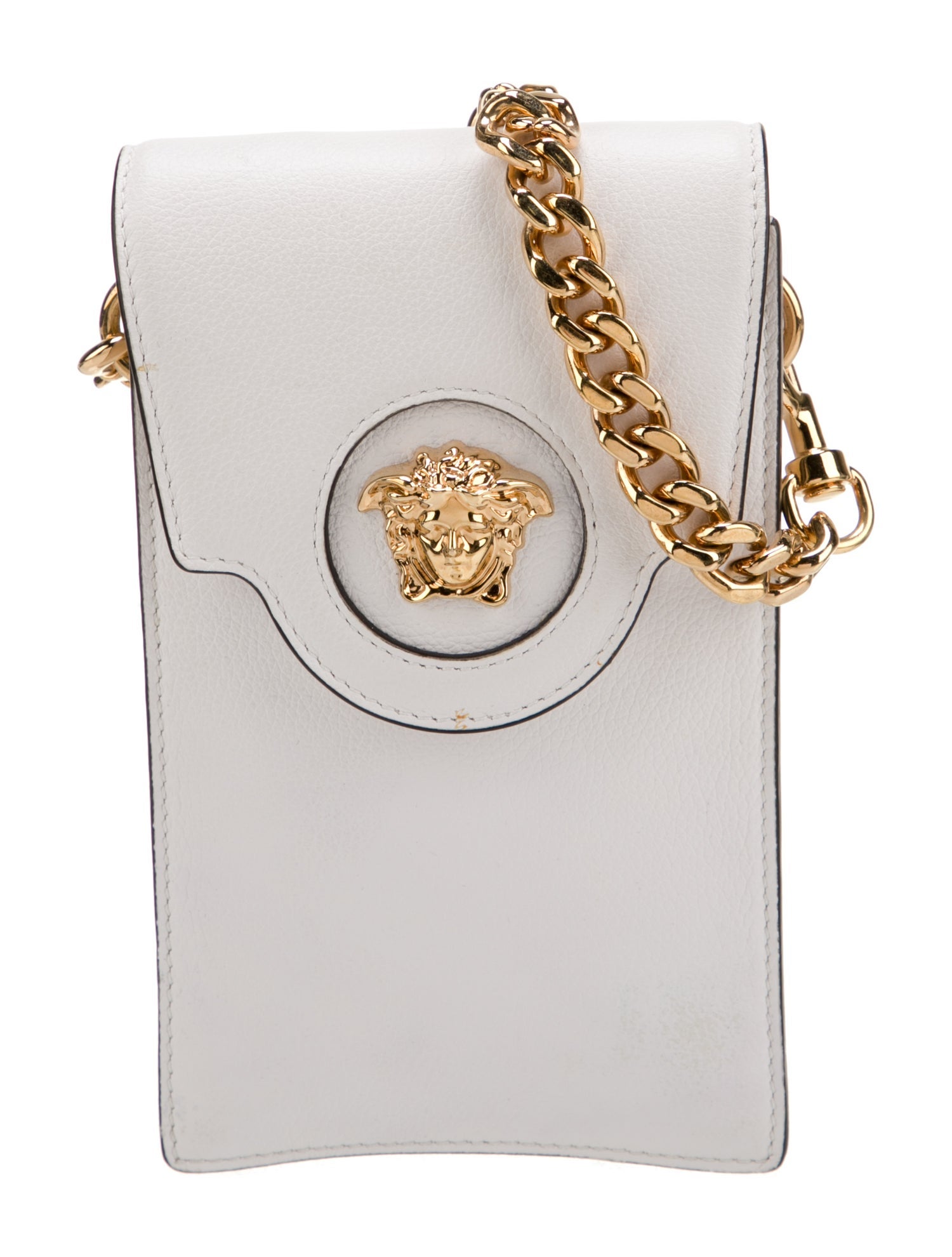 Versace Leather La Medusa Phone Pouch