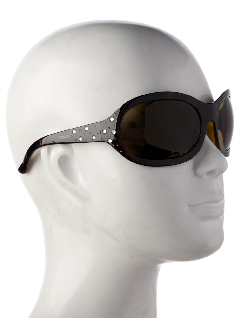 Versace Shield Sunglasses Brown Tortoiseshell Ace… - image 3