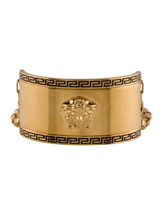 Versace Enamel Greca Trim Medusa Link Bracelet