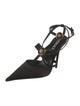 Versace Medusa Insignia Satin T-Strap Pumps