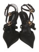 Versace Medusa Insignia Satin T-Strap Pumps
