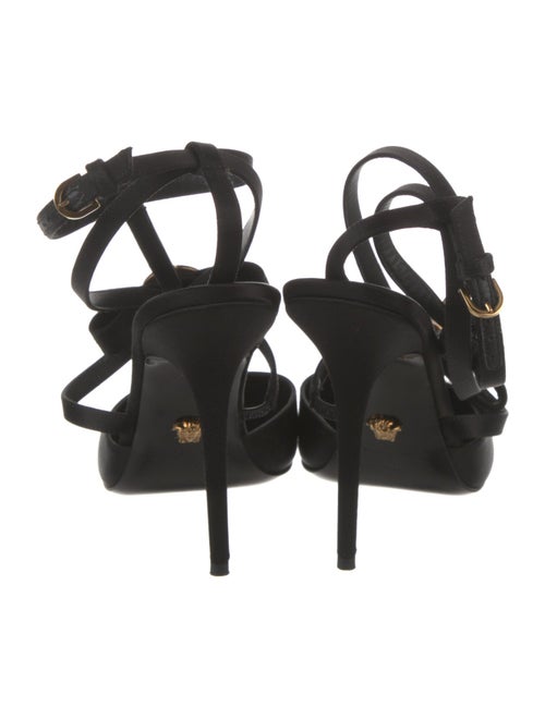 Versace Medusa Insignia Satin T-Strap Pumps