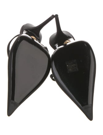 Versace Medusa Insignia Satin T-Strap Pumps