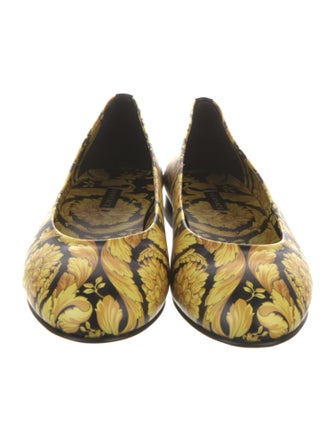 Versace Leather Printed Flats