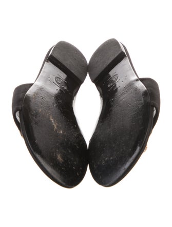 Versace Satin Crystal Embellishments Slides