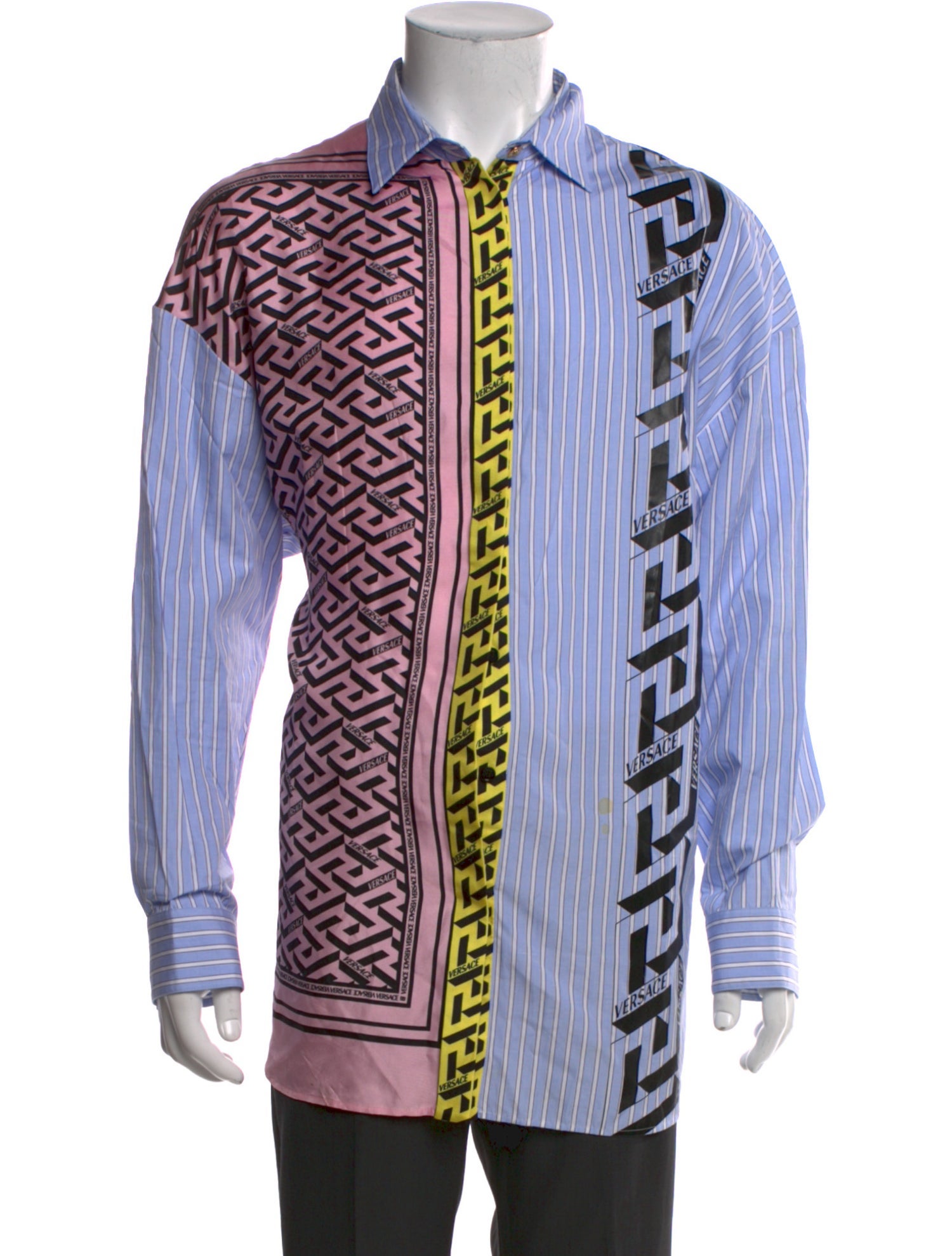 Versace Silk Striped Dress Shirt