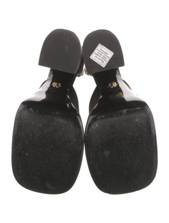 Versace Satin Crystal Embellishments Sandals