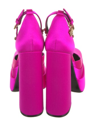 Versace Satin Crystal Embellishments D'Orsay Pumps