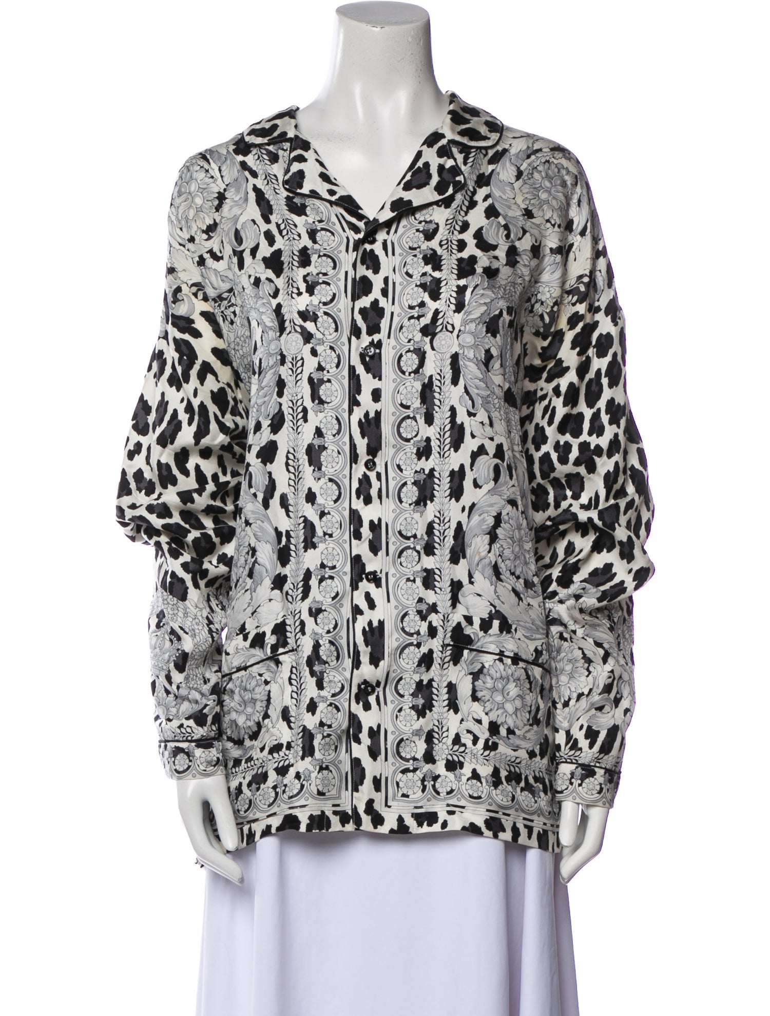 Versace Silk Printed Nightgown