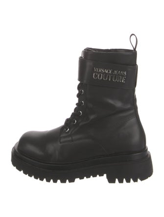 Versace Leather Combat Boots