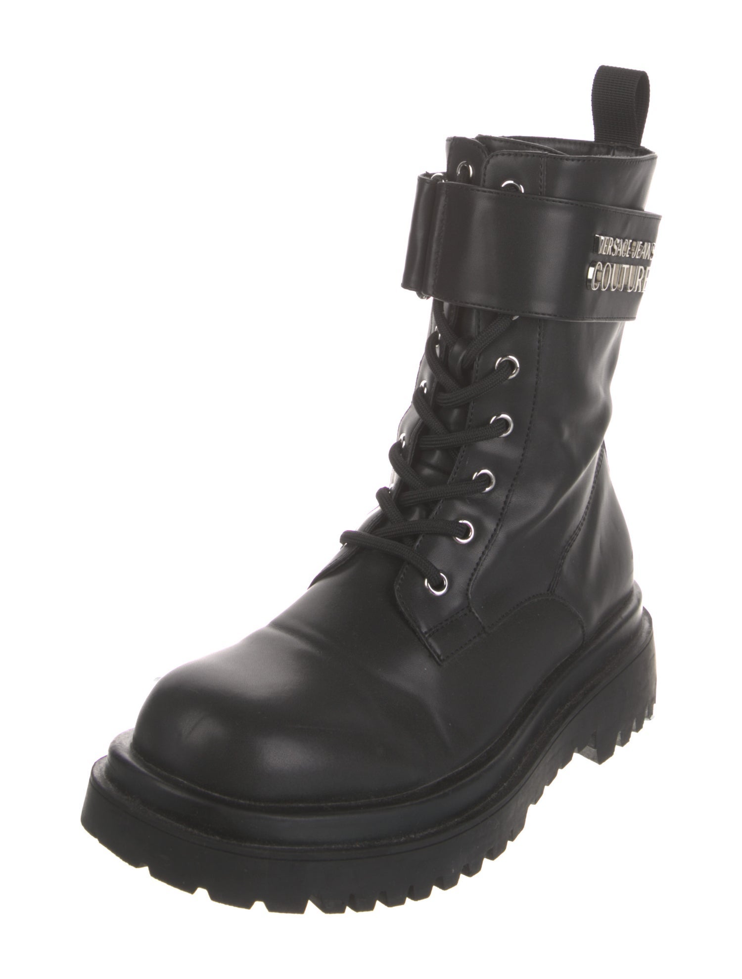 Versace Leather Combat Boots