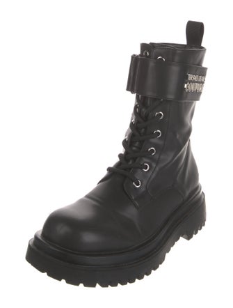 Versace Jeans Couture Leather Combat Boots