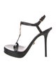 Versace Medusa Insignia Patent Leather T-Strap Sandals