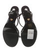 Versace Medusa Insignia Patent Leather T-Strap Sandals