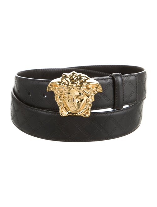 Versace Grecca Pattern Leather Belt