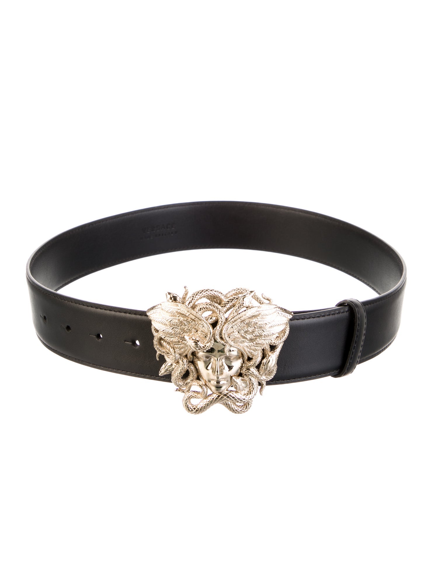 Versace Medusa Insignia Leather Waist Belt