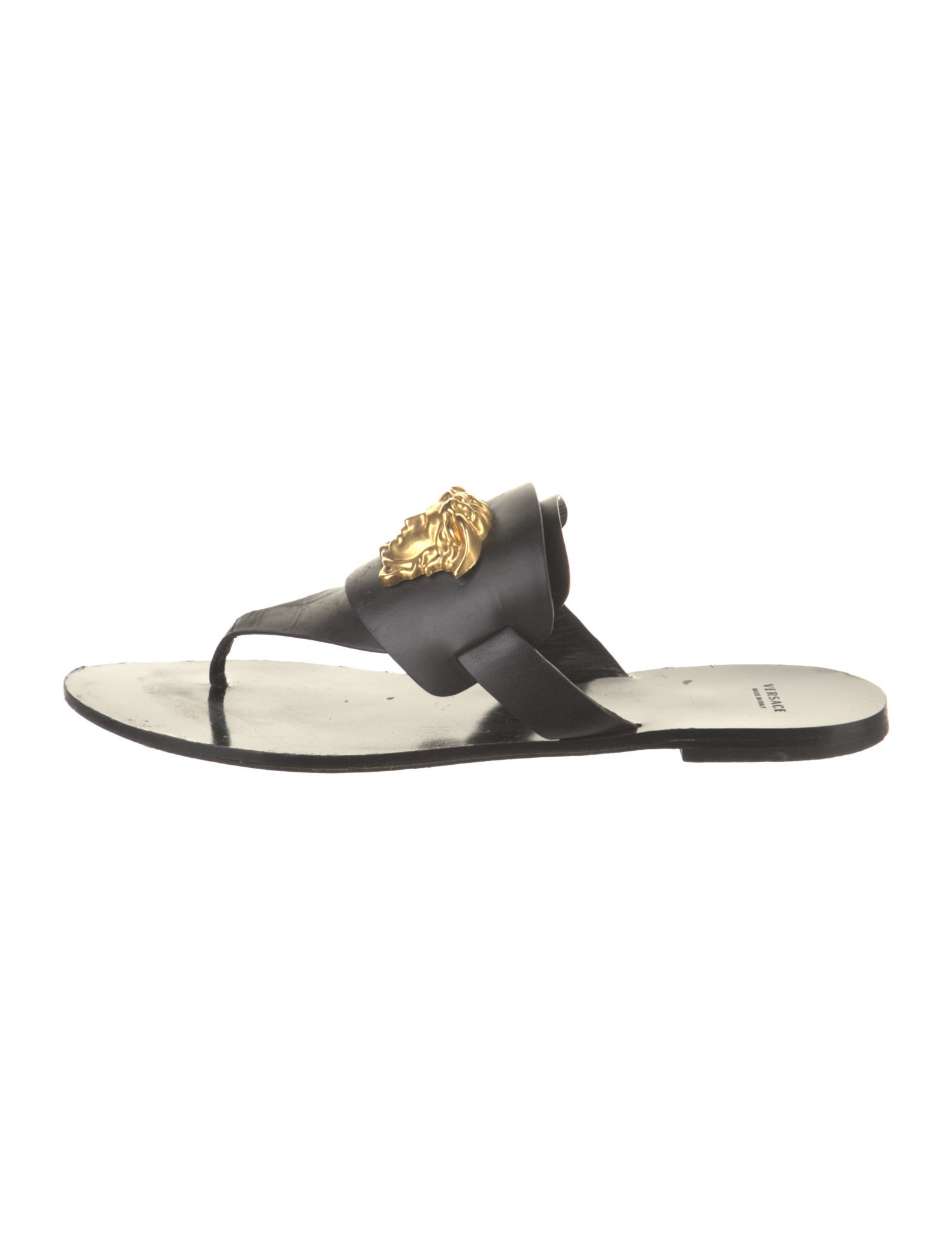 Versace Medusa Insignia Leather Slides