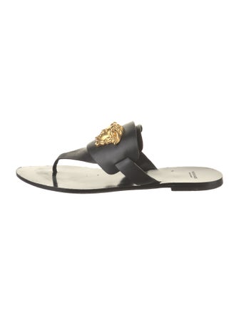 Versace Medusa Insignia Leather Slides