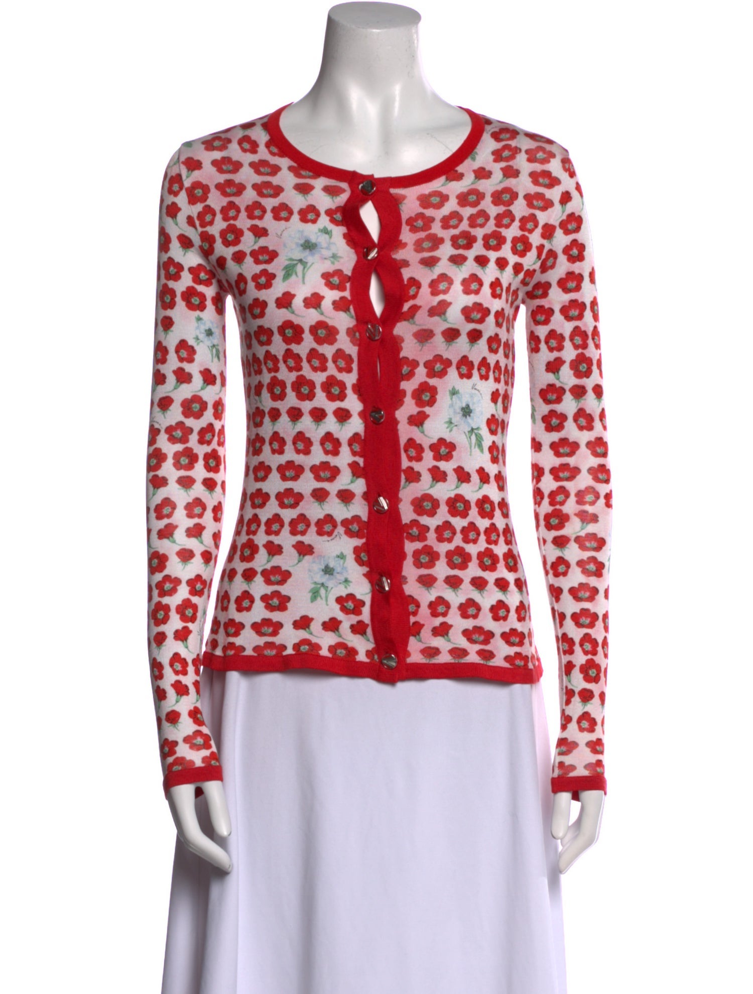 Versace Printed Bateau Neckline Top