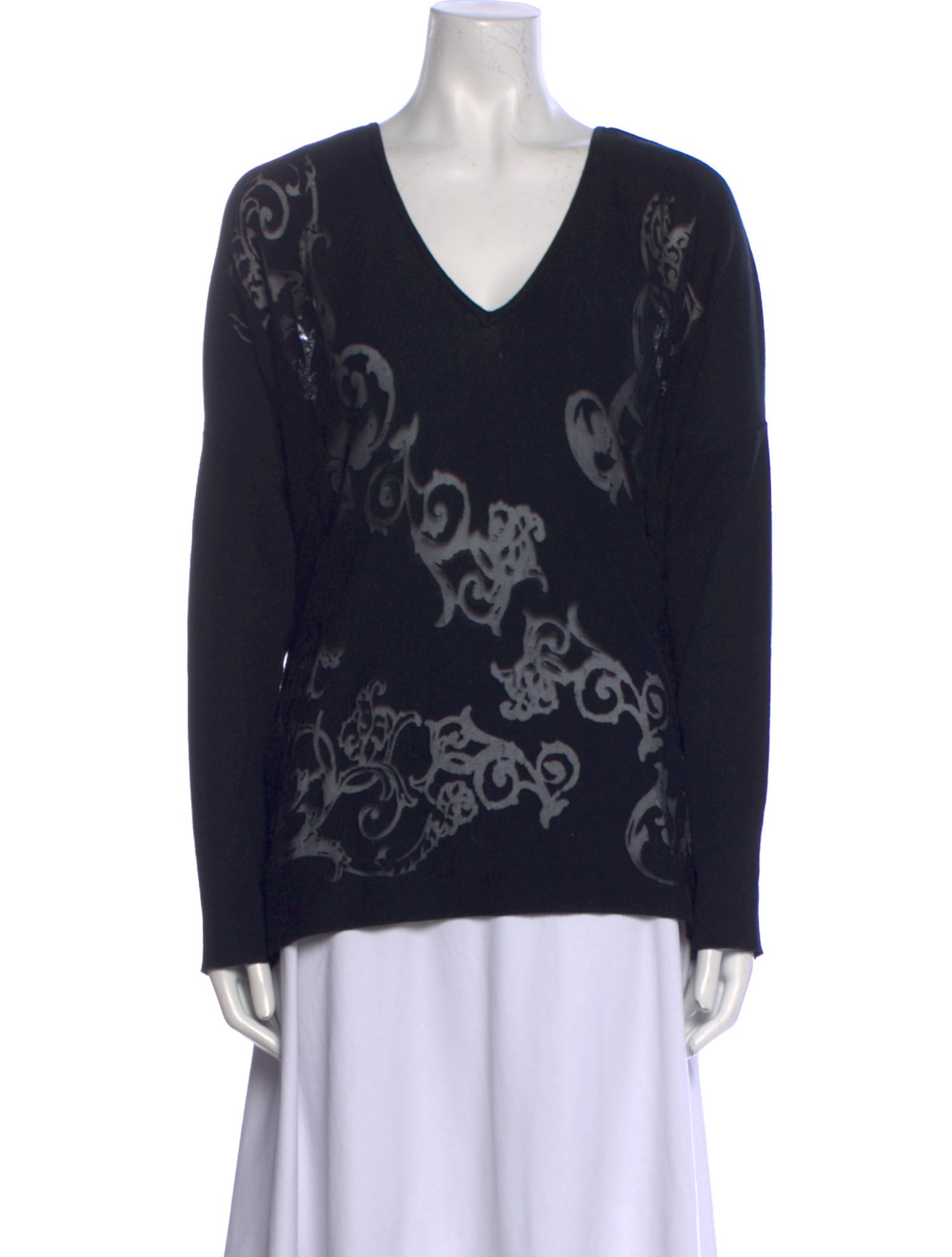 Versace Printed V-Neck Sweater
