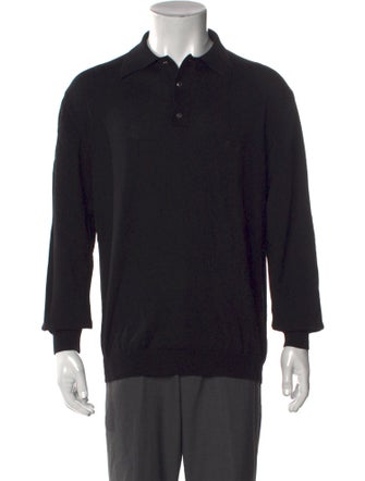 Versace Jeans Couture Medusa Insignia Merino Wool Polo Sweater