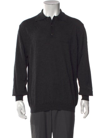 Versace Jeans Couture Merino Wool Collar Polo Sweater