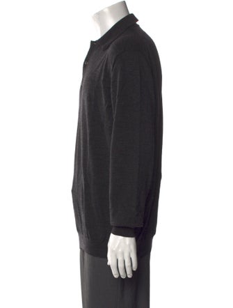 Versace Jeans Couture Merino Wool Collar Polo Sweater