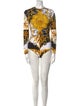 Versace Nylon Floral Print Bodysuit