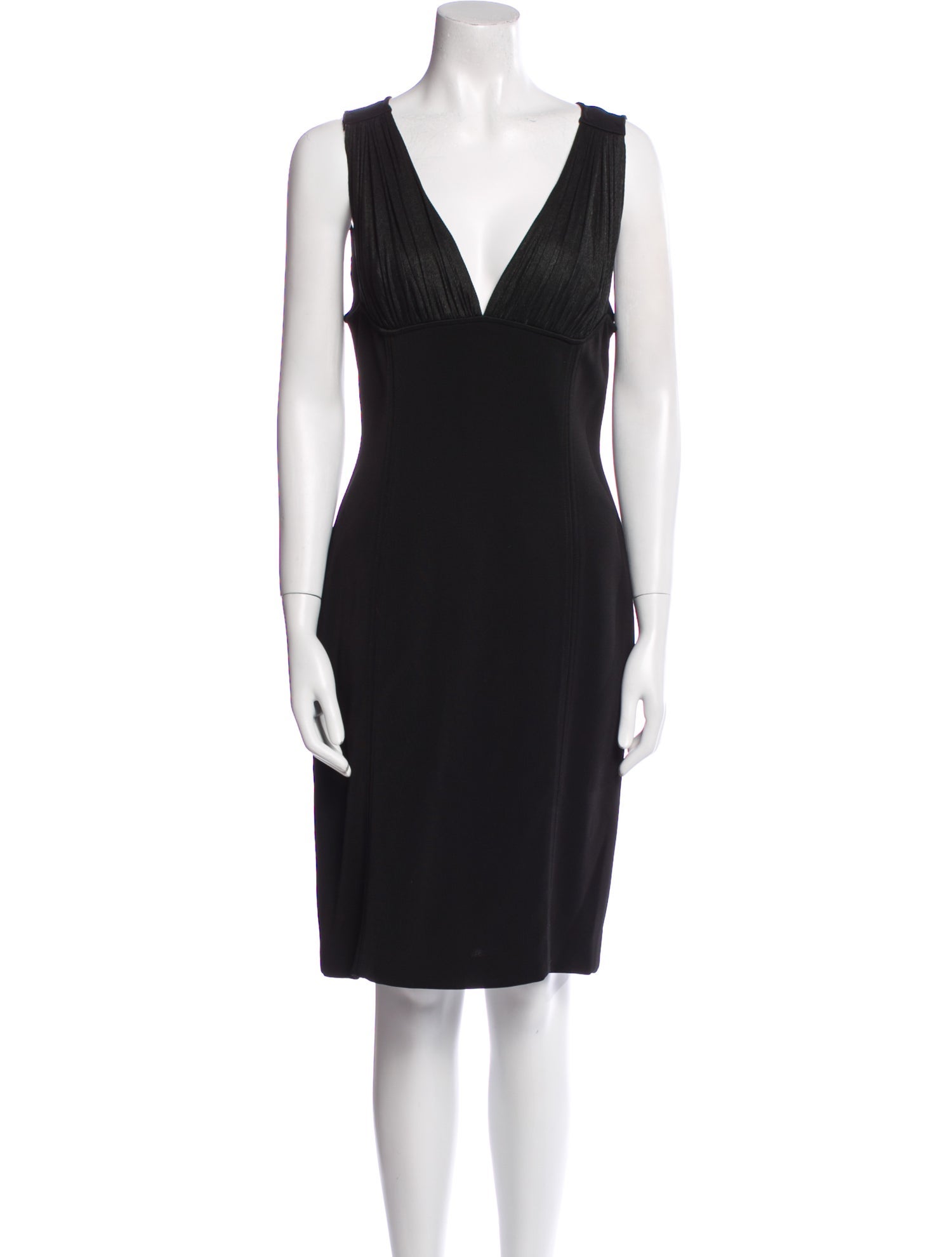 Versace V-Neck Knee-Length Dress