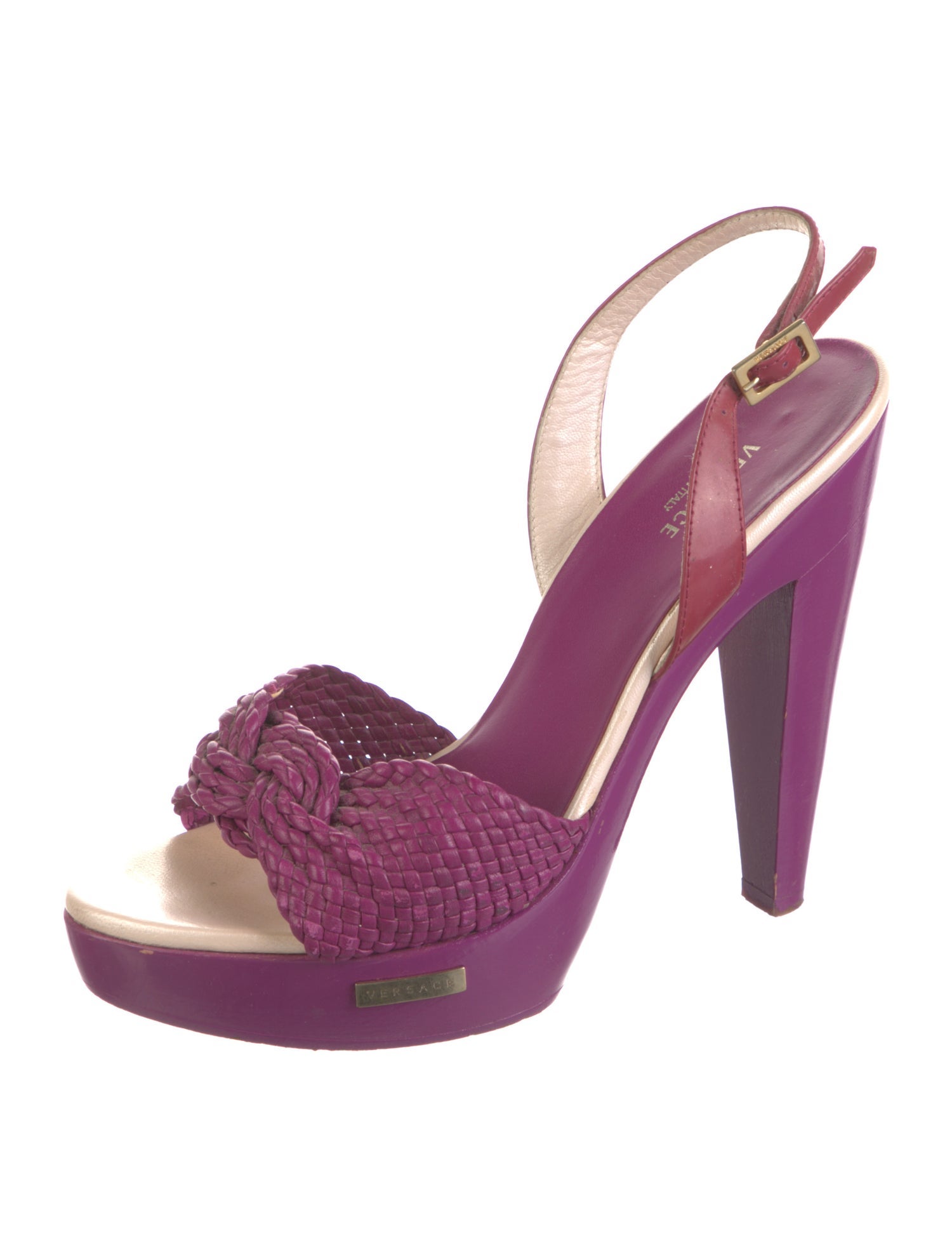 Versace Leather Slingback Sandals