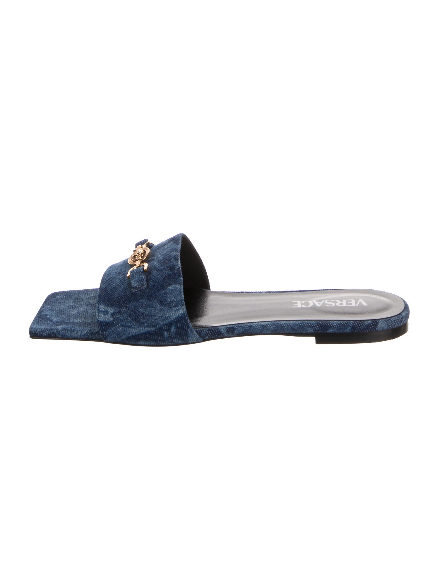 Versace Denim Printed Slides