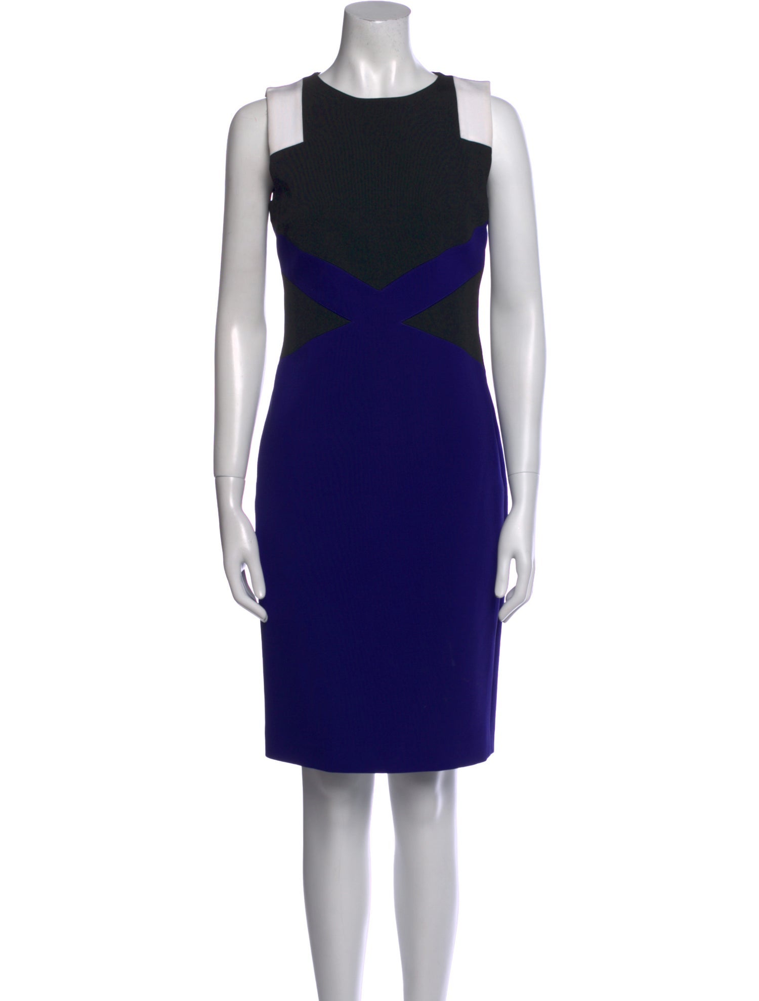 Versace Colorblock Pattern Knee-Length Dress