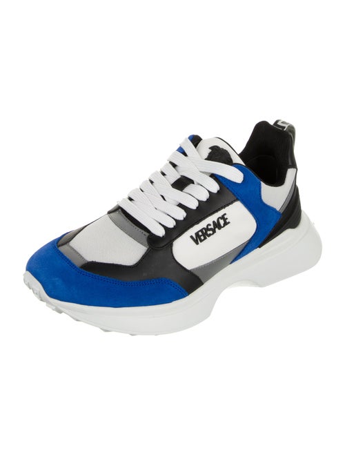 Versace Leather Colorblock Pattern Sneakers