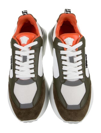 Versace Leather Colorblock Pattern Sneakers