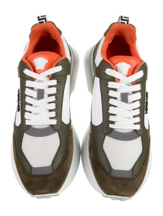 Versace Suede Colorblock Pattern Chunky Sneakers