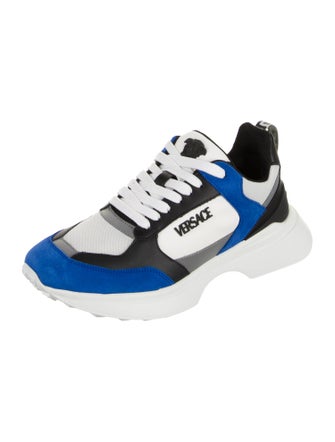Versace Leather Colorblock Pattern Sneakers