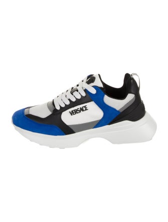 Versace Leather Colorblock Pattern Sneakers