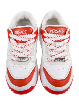 Versace Leather Colorblock Pattern Sneakers