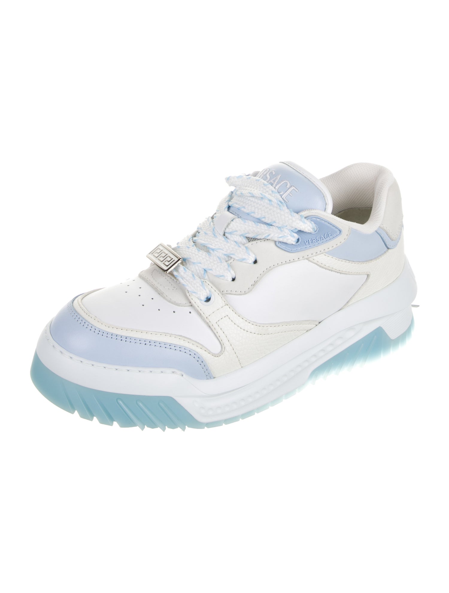 Versace Leather Colorblock Pattern Sneakers