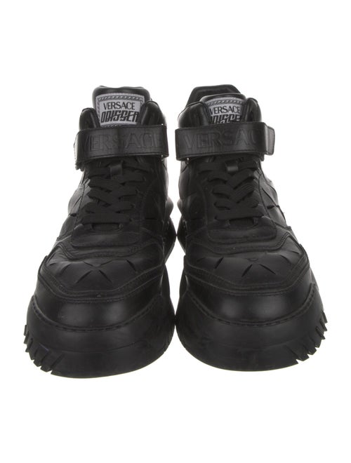 Versace Leather Lasercut Accents Hiking Boots