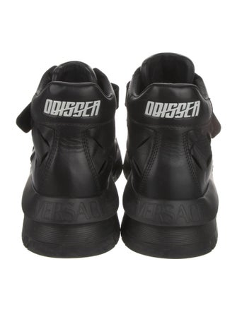 Versace Leather Lasercut Accents Hiking Boots