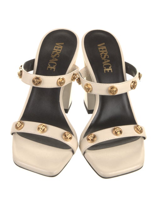Versace Leather Studded Accents Slides